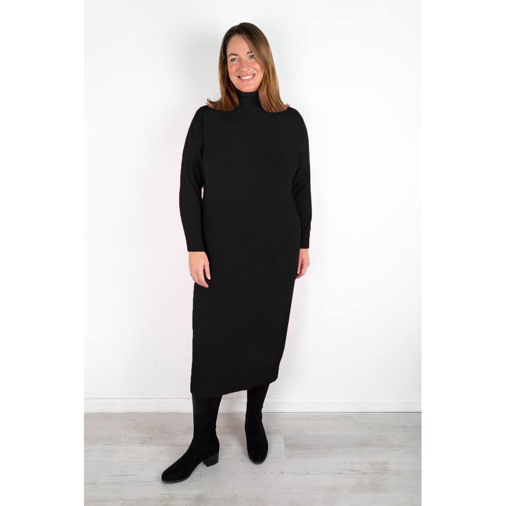 Amazing Woman Paige E Black Polo Neck Dress Black 