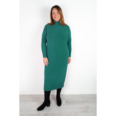 Amazing Woman Paige E Petrol Polo Neck Dress - Blue