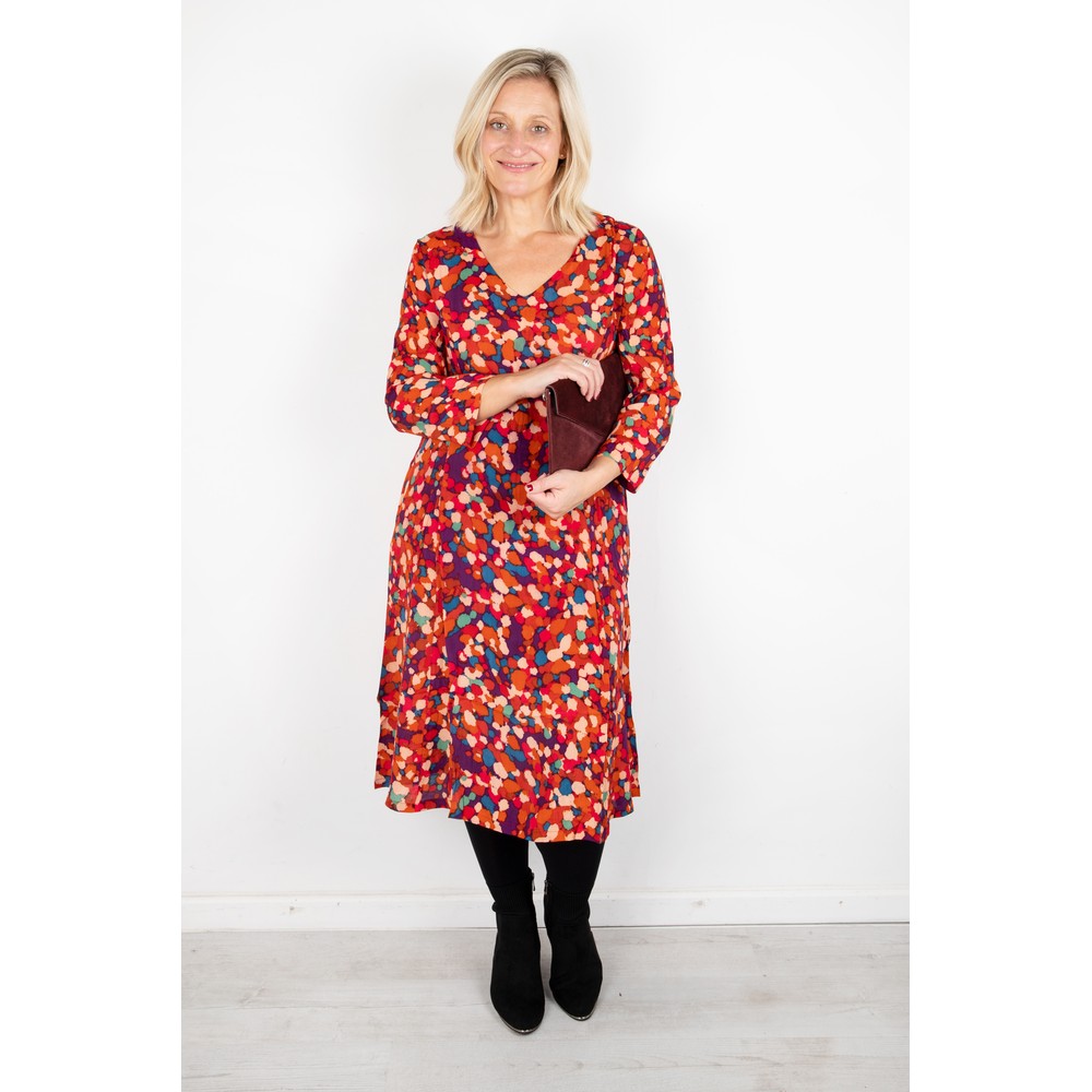 Adini Stippled Spot Print Corona Dress in Multi