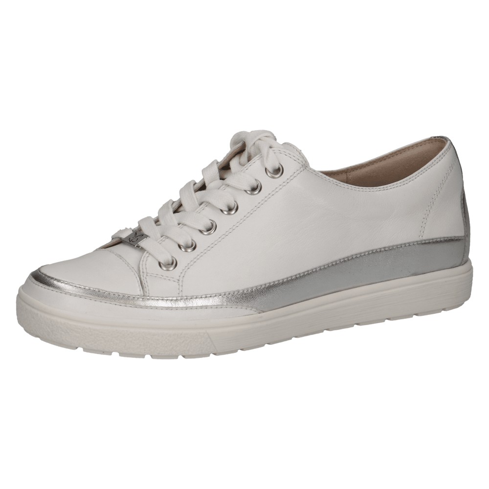 Caprice Footwear Louisa White Leather Trainer Shoe in White