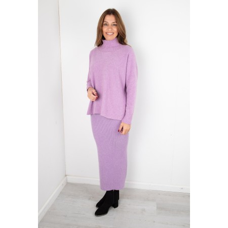 Amazing Woman Zena Lilac Loose Polo Neck Supersoft Knit - Purple