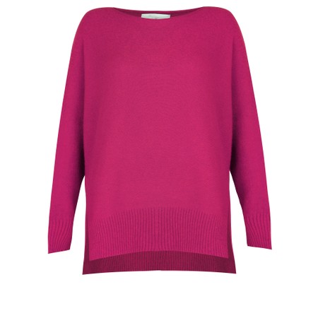 Amazing Woman Marley Cerise Round Neck Oversized Knit Jumper - Pink