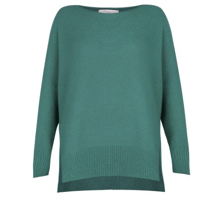 Amazing Woman Marley Petrol Round Neck Oversized Knit Jumper - Blue