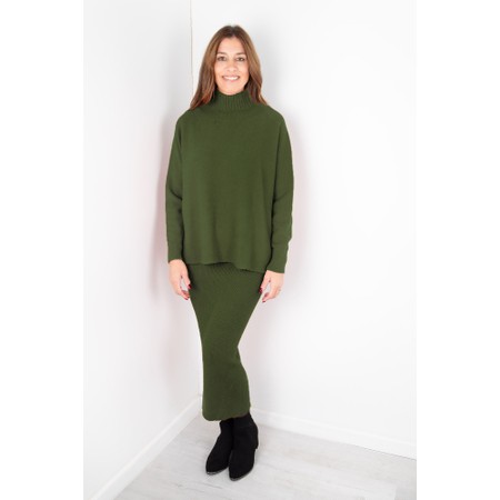 Amazing Woman Saira Musch Olive Ribbed Straight Maxi Skirt - Green