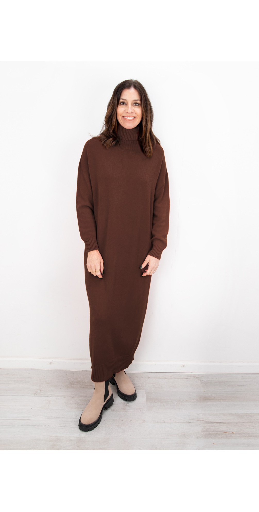 Paige E Espresso Polo Neck Dress main image