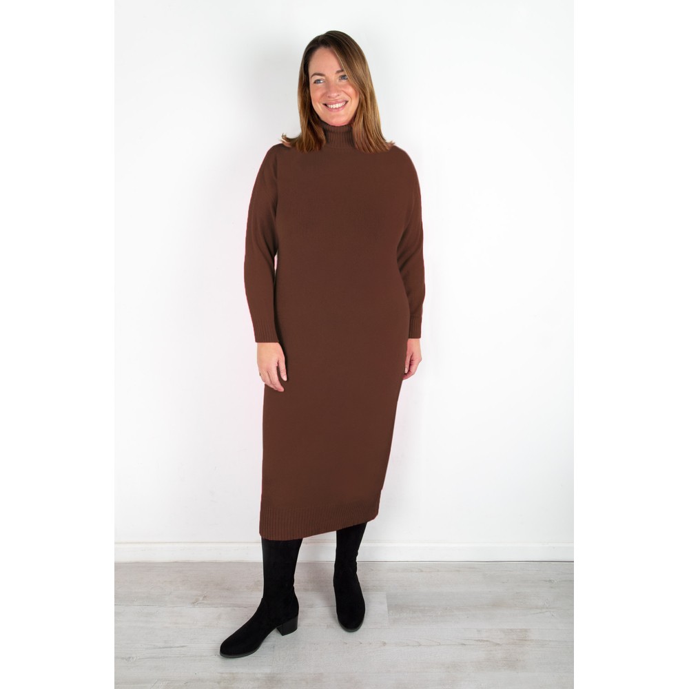 Amazing Woman Paige E Espresso Polo Neck Dress Espresso