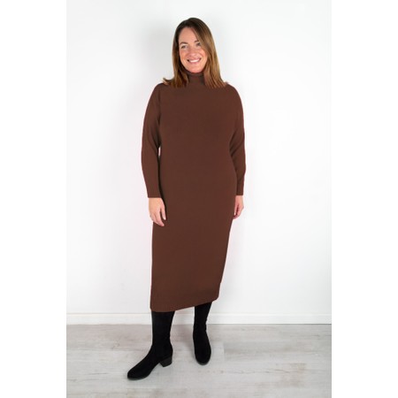 Amazing Woman Paige E Espresso Polo Neck Dress - Brown
