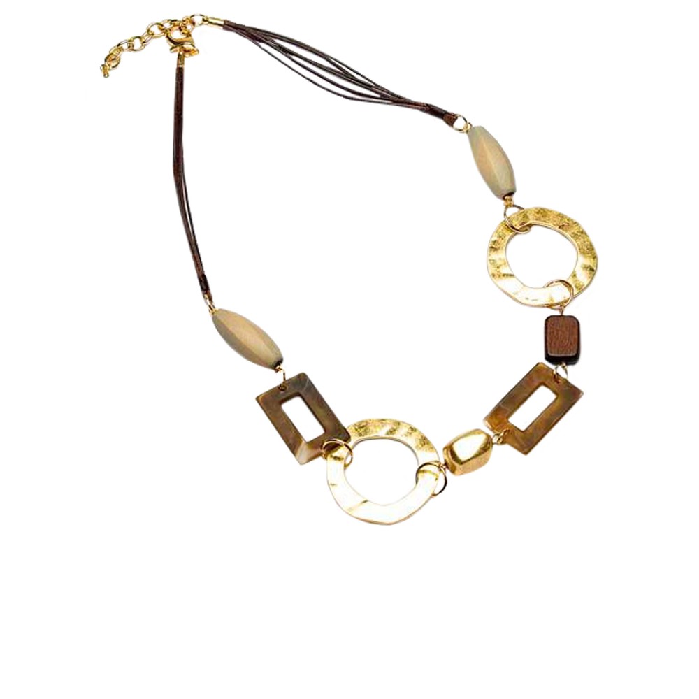 Eliza Gracious Beige Beaded Short Necklace Beige