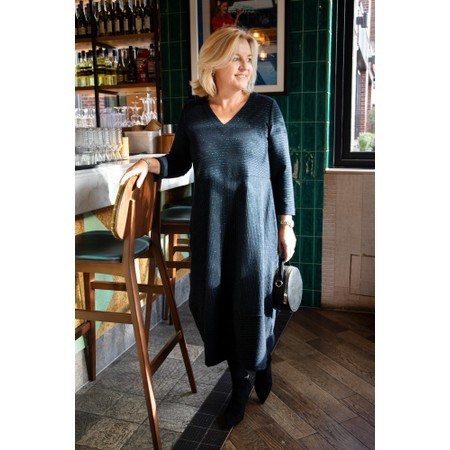 Sahara Stripe Lurex Jersey Dress - Blue