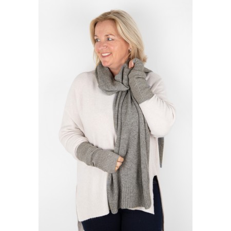 Amazing Woman Erica Fingerless Ribbed Gloves - Grey