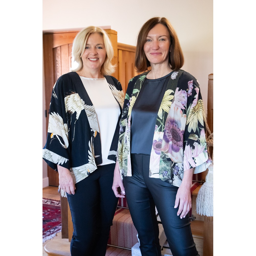 Crepe Kimono   Stork Black