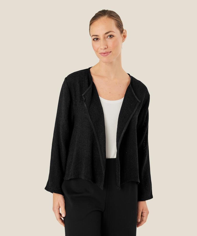 Masai Clothing Julitta Black Lightweight Boucle Jacket Black 