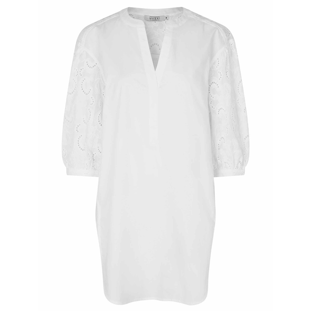 Masai Clothing MaGioliana Embroidery Anglaise Poplin Tunic White 