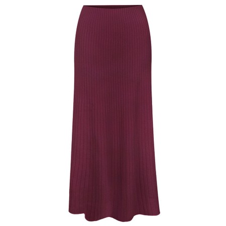 Amazing Woman Sachia Plum Ribbed Long Skirt - Purple