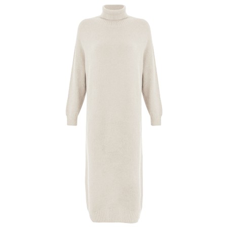 Amazing Woman Paige E Cream Polo Neck Dress - Off-White