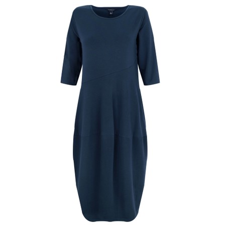 Tirelli Diagonal Seam Navy Jersey Dress - Blue