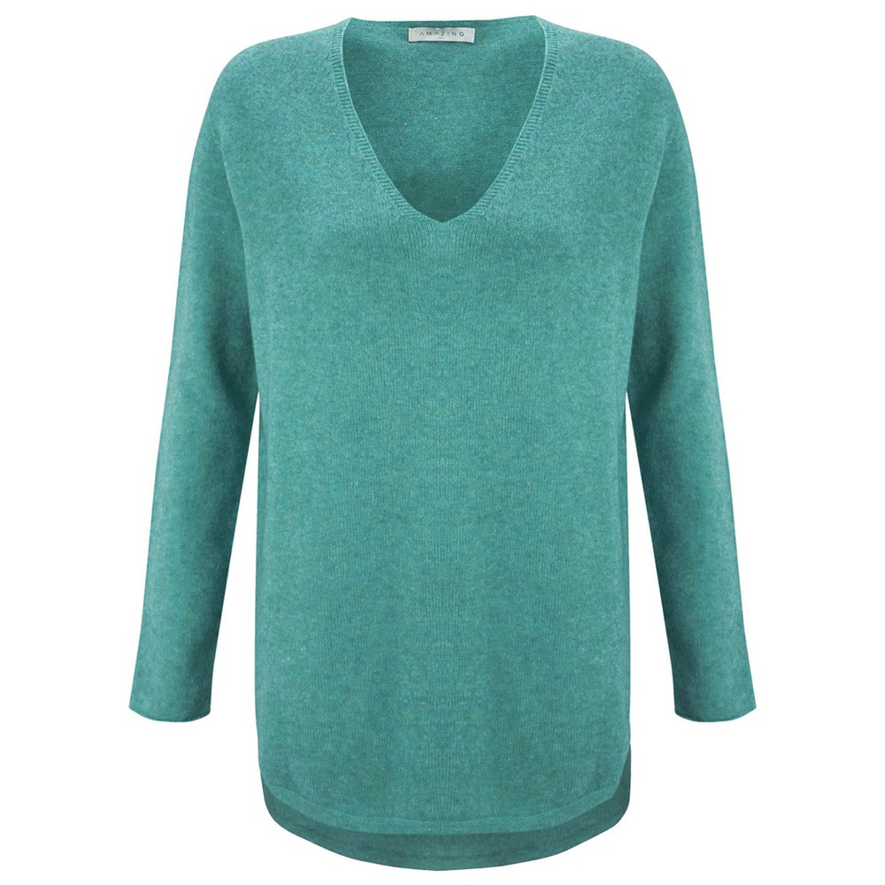 Amazing Woman Perrie Opal V Neck Jumper Opal