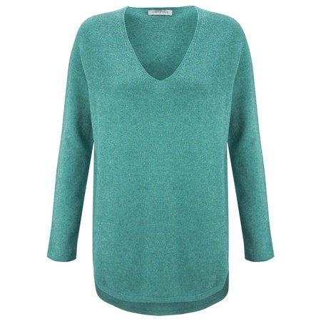 Amazing Woman Perrie Opal V Neck Jumper - Green