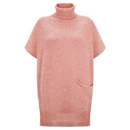 Amazing Woman Piper Roll Neck Poncho - Pink