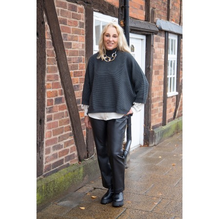 Chalk Vicki Cotton Charcoal Rib Jumper - Black