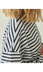 Chalk White / Navy Bryony X Navy Stripe Top  