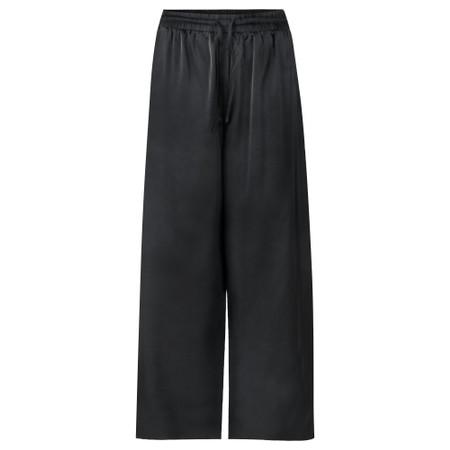 Chalk Thea Gunmetal Wide Leg Satin Pant - Metallic