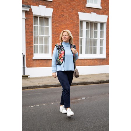 Amazing Woman Jolie Crystal Blue Boxy High Neck Knit - Blue