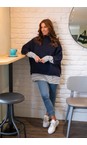 Chalk White / Navy Bryony X Navy Stripe Top  