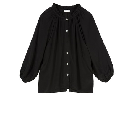 Chalk Michelle Black Ruffle Collar Shirt - Black