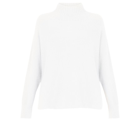 Amazing Woman Jolie White Boxy High Neck Knit - White