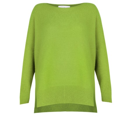 Amazing Woman Marley Kiwi Round Neck Oversized Supersoft Knit Jumper - Green