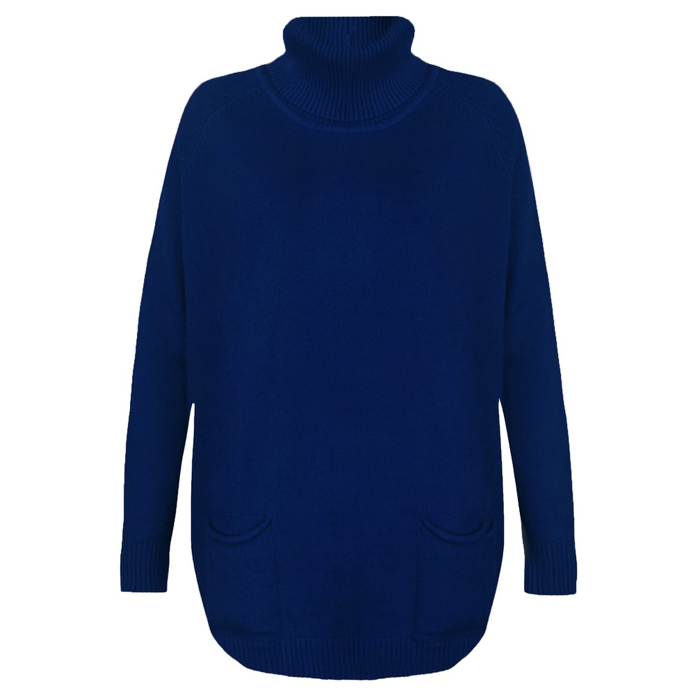 Amazing Woman Anna Royal Blue Two Pocket Relaxed Fit Jumper