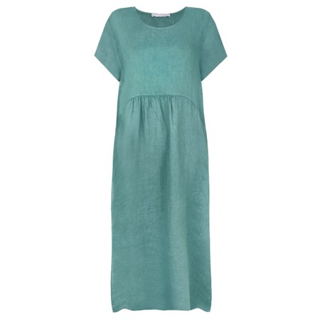 Amazing Woman Lexia Long Agata Round Neck Linen Dress - Multicoloured