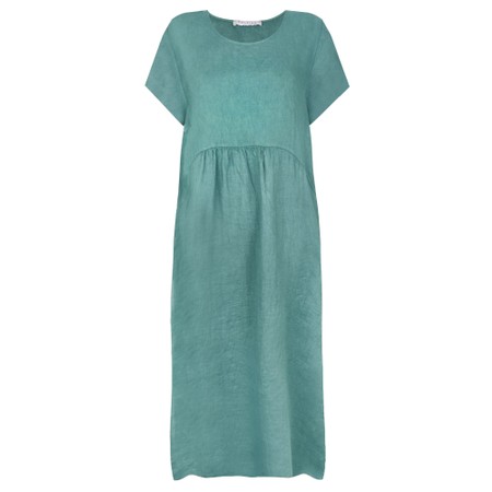 Amazing Woman Lexia Long Agata Round Neck Linen Dress - Multicoloured