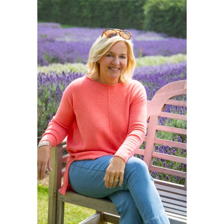 Amazing Woman Maggie Summer Orange Seam Front Supersoft Jumper - Orange