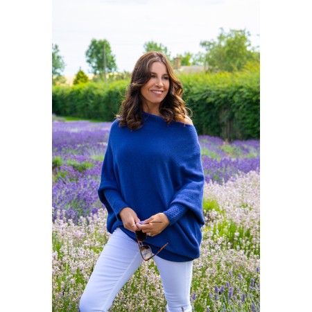Amazing Woman Emilie Blusa Blue Asymmetric Draped Jumper - Blue