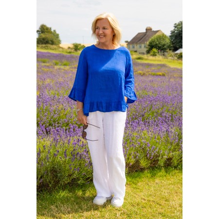 Amazing Woman Orla White  Long Linen Trouser - White