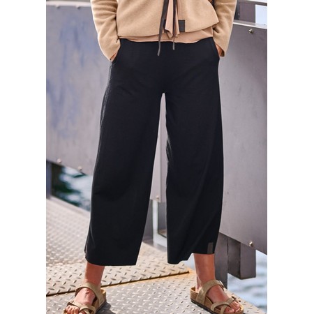 Henriette Steffensen Black Wide Leg Jersey Trouser - Black