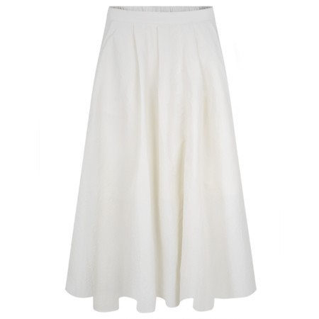 Chalk Audrey Ivory Nylon Full Skirt - Off-White