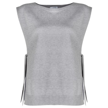 Chalk Tiff Grey Tie Side Knit Tabard - Grey