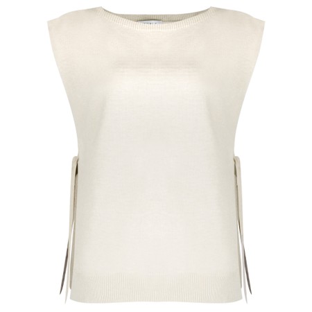 Chalk Tiff Cream Tie Side Knit Tabard - Off-White