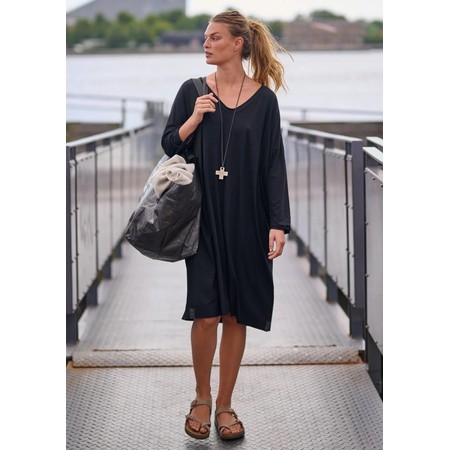 Henriette Steffensen Black Long Sleeve Jersey Dress - Black