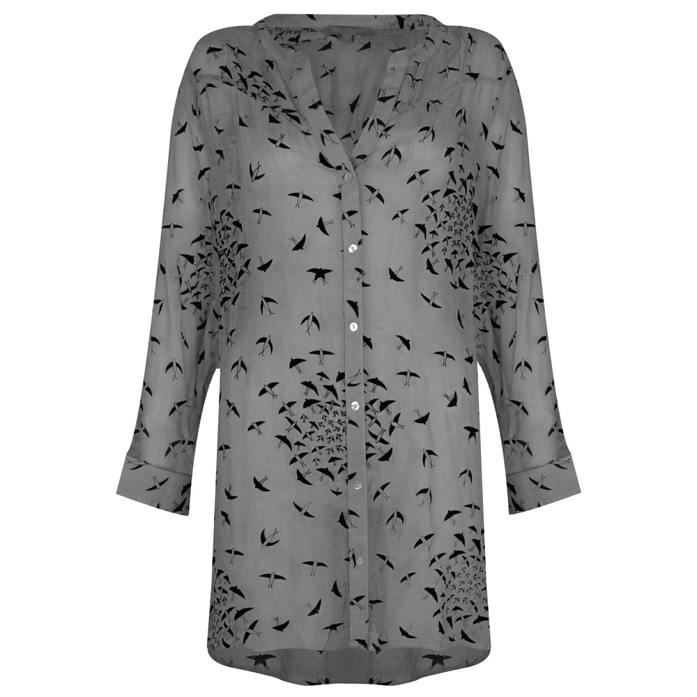Yauvan Moonstone Starling Shaped Grandad Shirt Moonstone
