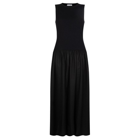 Chalk Maxine Black Contrast Drop Waist Dress - Black