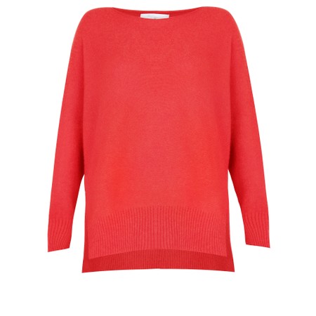 Amazing Woman Marley Coral Round Neck Oversized Supersoft Knit Jumper - Orange