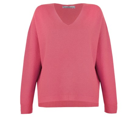 Amazing Woman Zilpah Azalea Pink V Neck Boxy Supersoft Knit - Pink