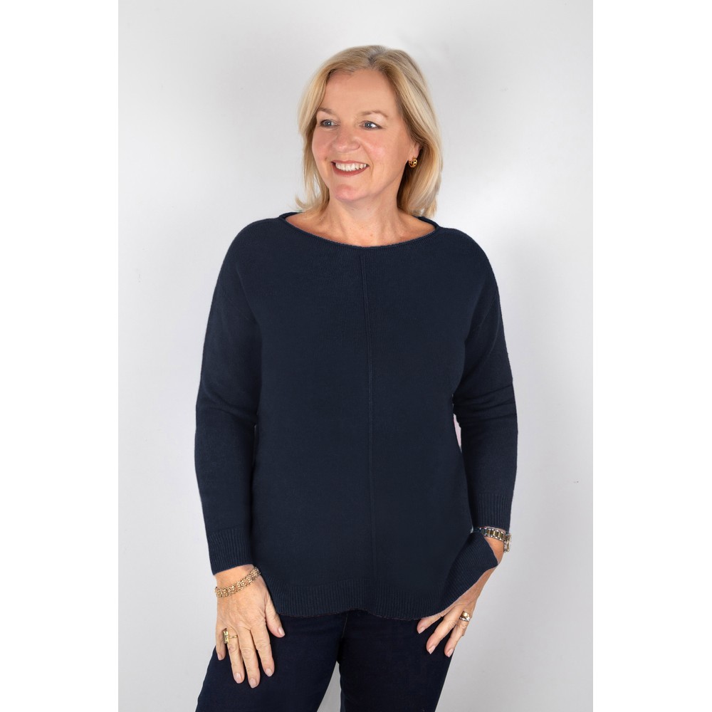Amazing Woman Maggie Navy Seam Front Supersoft Jumper Navy