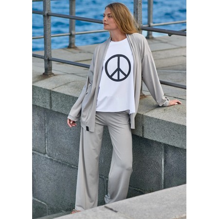 Henriette Steffensen Peace Print White Oversized Jersey Tee - White