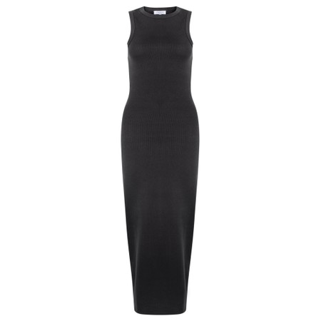 Chalk Nancy Charcoal Organic Cotton Jersey Rib Maxi Dress - Black