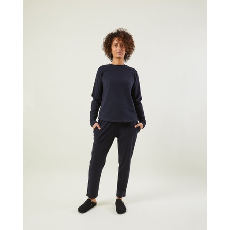 Chalk Renee Navy Organic Cotton Plain Top - Blue